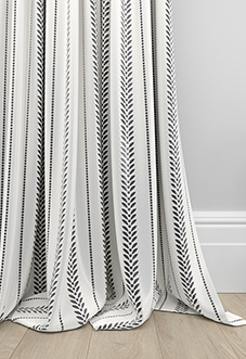 Laurel Stripe, Charcoal - Made to Measure Curtains